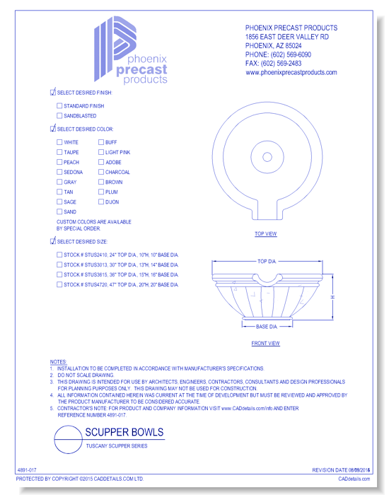 STUS4720: Tuscany Scupper Series