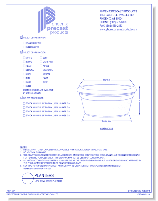 LB2110: Low Bowl Series Planters