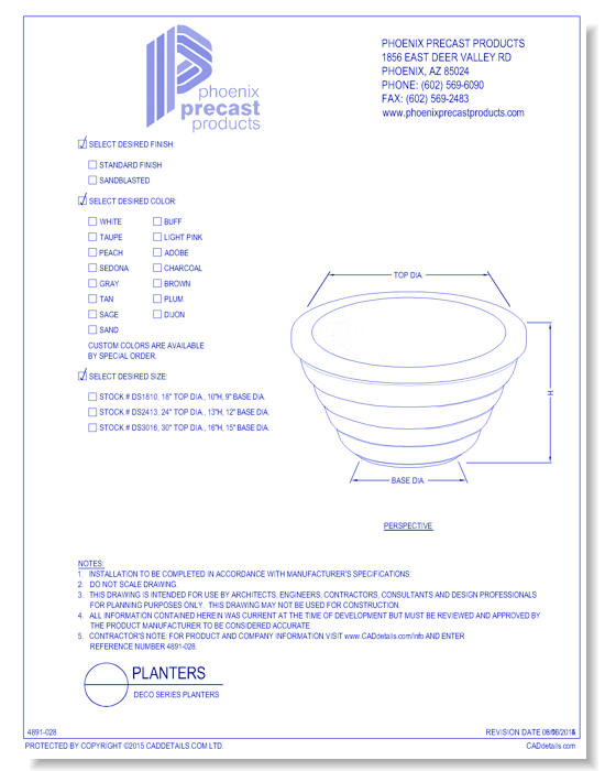 DS1810: Deco Series Planters