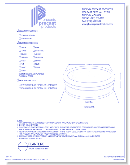 IS3912: Italian Series Planters