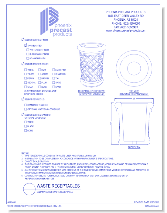 Bahama Series Waste Receptacle