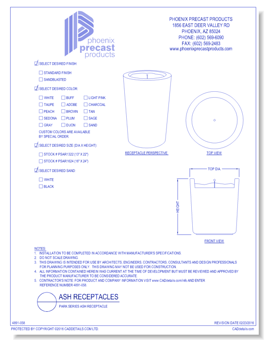 Park Series Ash Receptacle