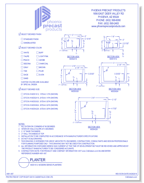 MDS1812: Modern Series Planters