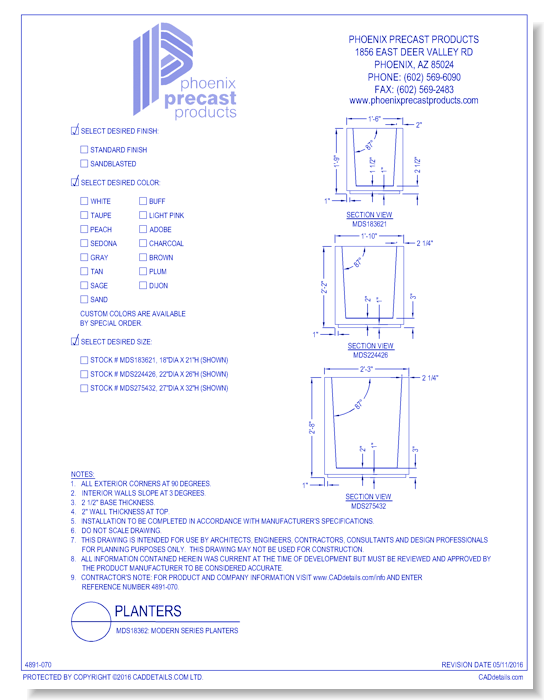 MDS18362: Modern Series Planters