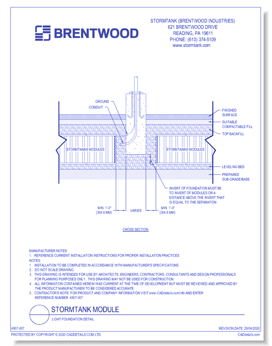 StormTank Module: Light Foundation Detail