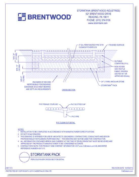 StormTank Pack: Pervious Paver Cross-Section Detail