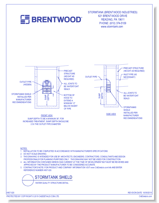 StormTank Shield: Water Quality Structure Detail