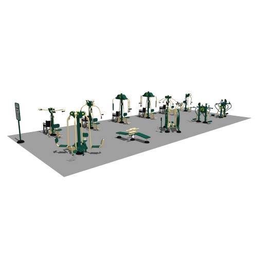 CAD Drawings BIM Models Greenfields Outdoor Fitness Signature Accessible Senior Sample Package 1