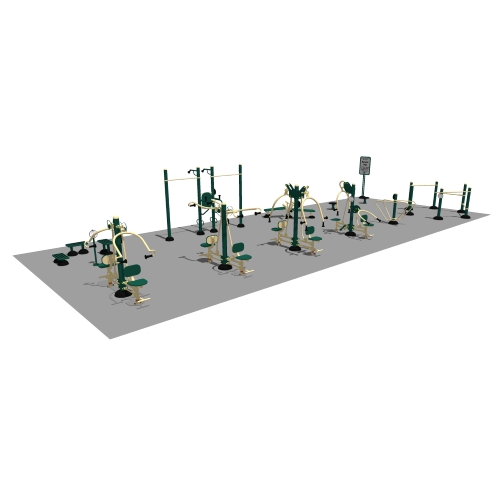 CAD Drawings BIM Models Greenfields Outdoor Fitness School Sample Package 1