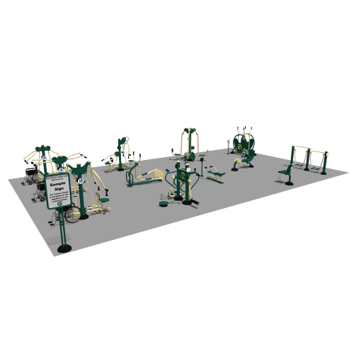 CAD Drawings BIM Models Greenfields Outdoor Fitness Signature Accessible Senior Sample Package 2