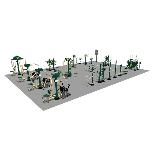 CAD Drawings BIM Models Greenfields Outdoor Fitness Large Sample Package 1