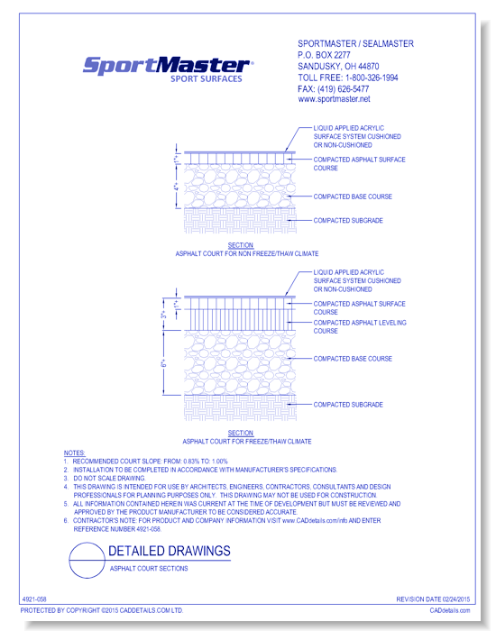 Asphalt Court Sections