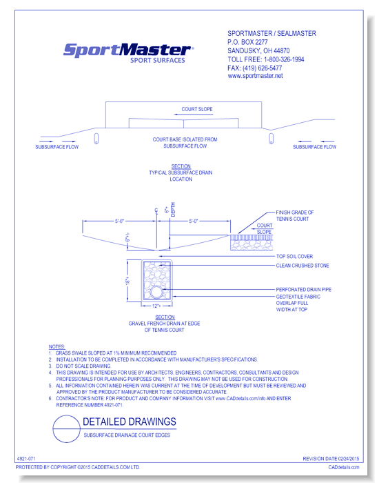 Subsurface Drainage Court Edges