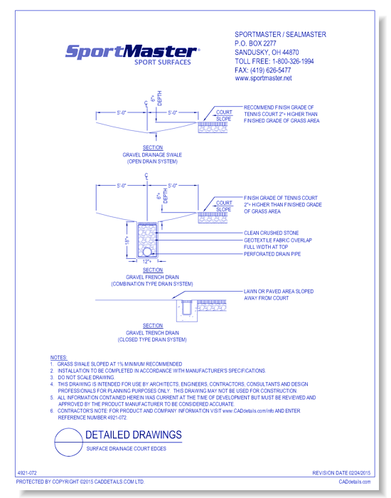 Surface Drainage Court Edges