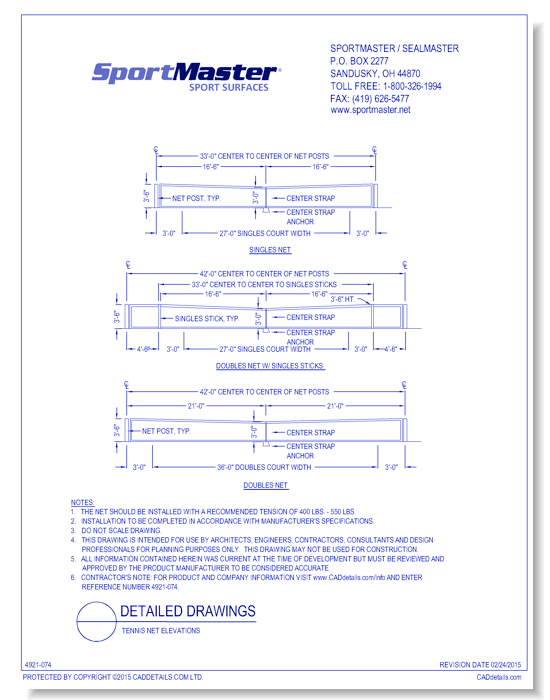 Tennis Net Elevations