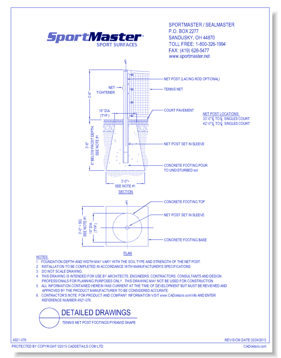 Tennis Net Post Footings Pyramid Shape