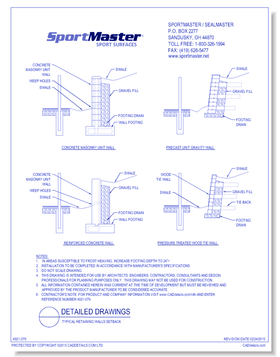 Typical Retaining Walls Setback