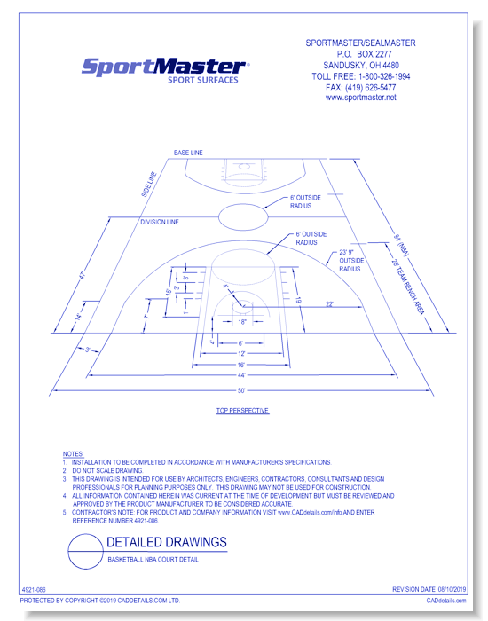 Basketball NBA Court Detail