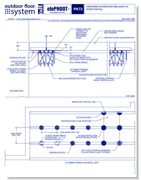 elePHOOT®: PK72–interlocked architectural slab paver on timber framing