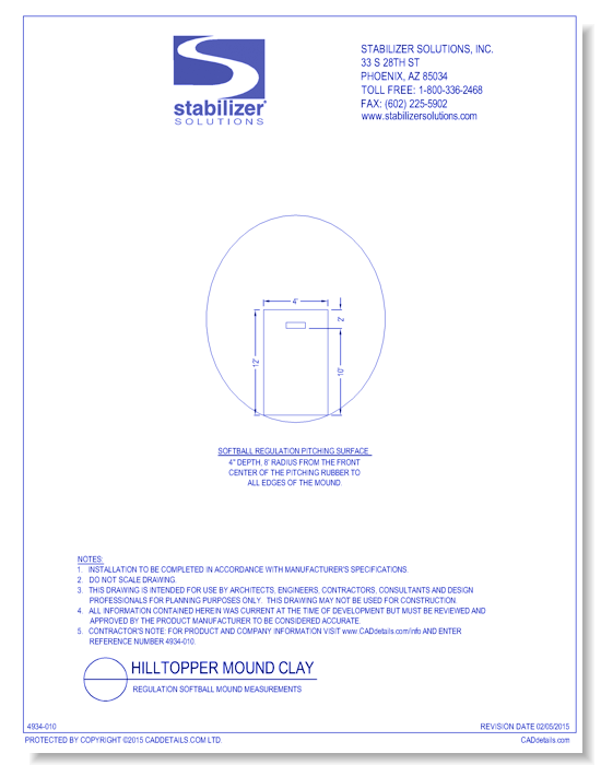 Hilltopper Mound Clay: Regulation Softball Mound Measurements
