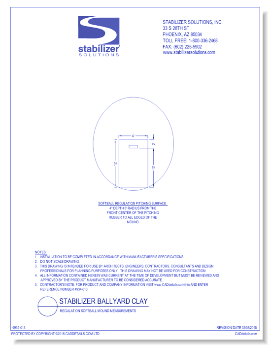 Stabilizer Ballyard Clay: Regulation Softball Mound Measurements