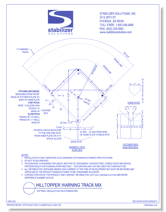 Hilltopper Warning Track Mix: Softball Regulation Field Dimensions