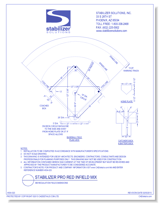 Stabilizer Pro Red Infield Mix: BB Regulation Field Dimensions