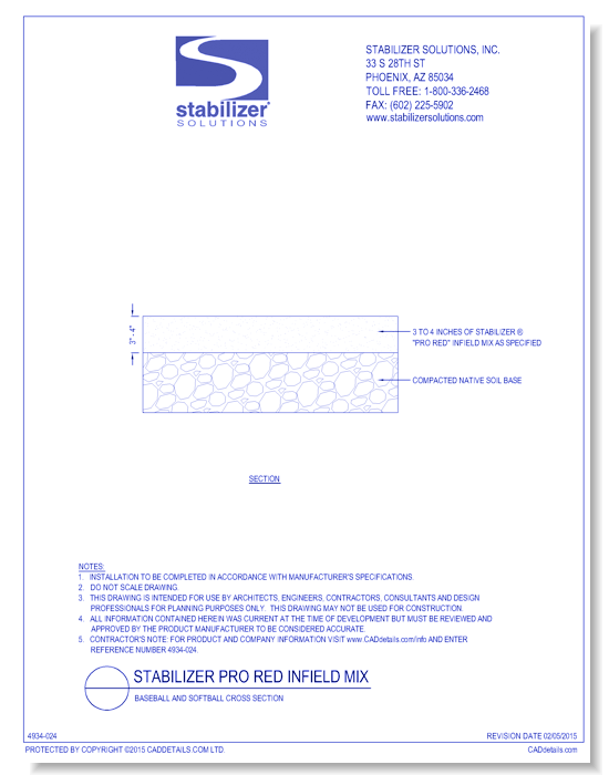 Stabilizer Pro Red Infield Mix: Baseball and Softball Cross Section