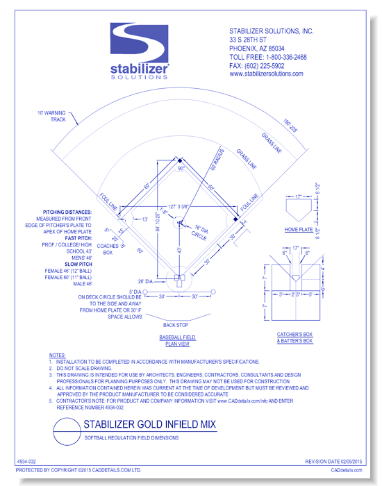 Stabilizer Gold Infield Mix: Softball Regulation Field Dimensions