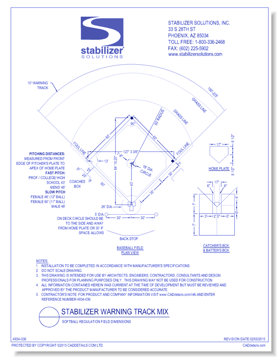 Stabilizer Warning Track Mix: Softball Regulation Field Dimensions