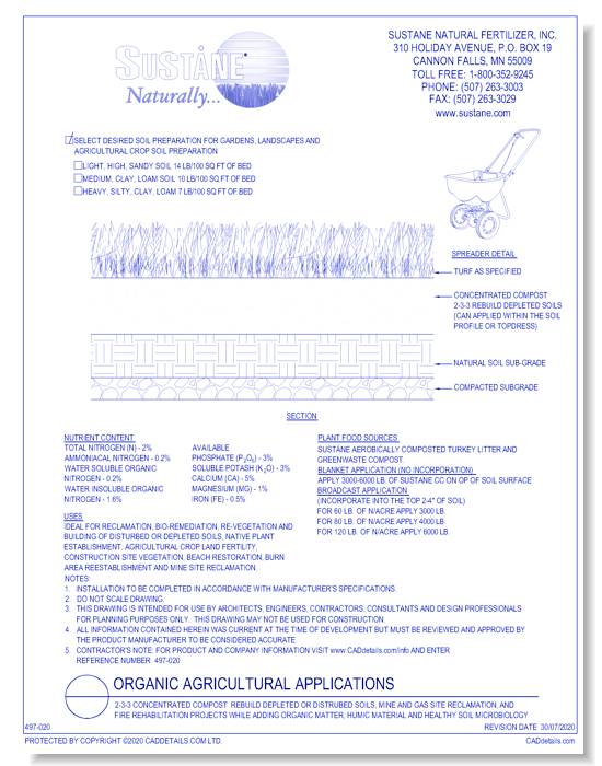 2-3-3 Concentrated Compost: rebuild depleted or disturbed soils, mine and gas site reclamation, and fire rehabilitation projects while adding organic matter, humic material and healthy soil microbiology