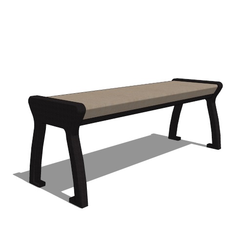 Gyms For Dogs® - DL-NPS4-RPW: Natural Park Bench Backless Seat, Recycles Poly Wood Grain - 4' Length