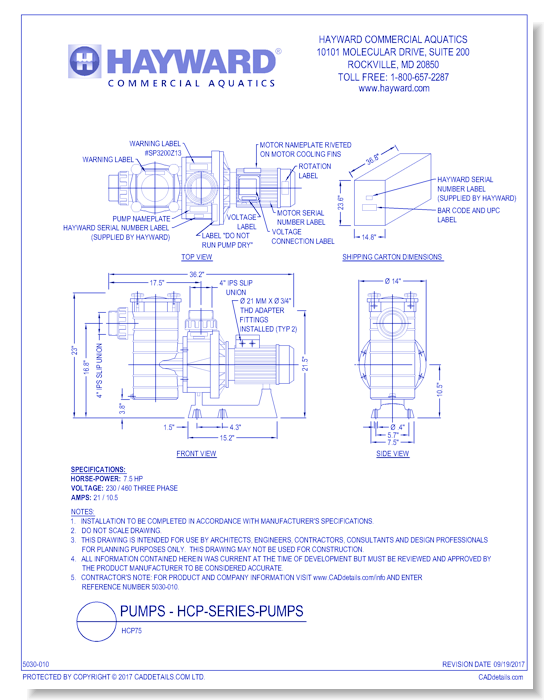 HCP 4000 Series Pumps: HCP40753