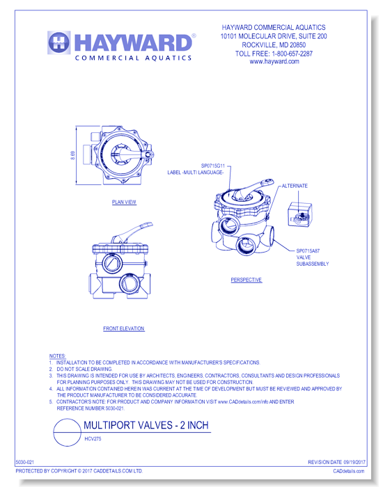 Multiport Valves - 2 Inch: HCV275