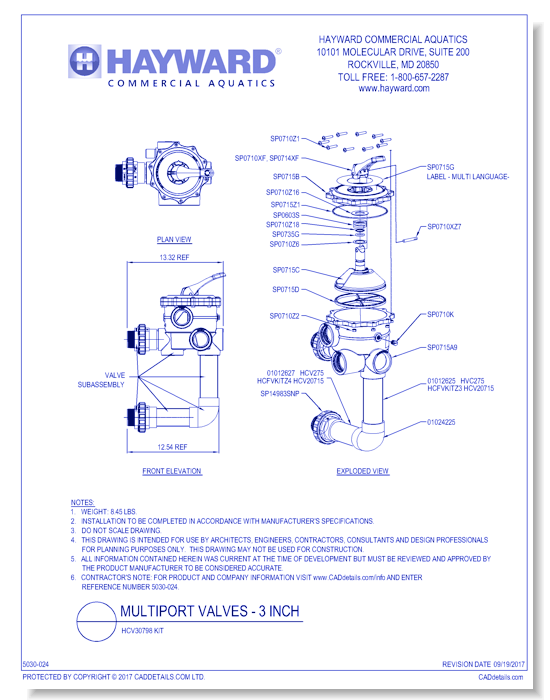 Multiport Valves - 3 Inch: HCV30798 Kit