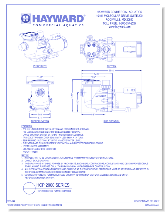 HCP 2000 Series Pumps: HCP20053