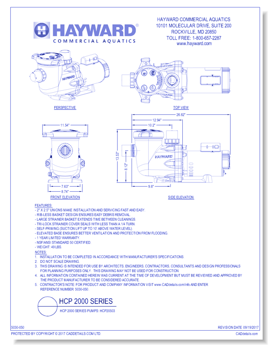 HCP 2000 Series Pumps: HCP20503