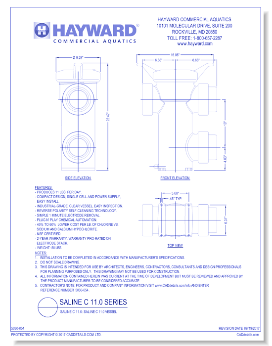 Saline C 11.0: Saline C 11.0 Vessel