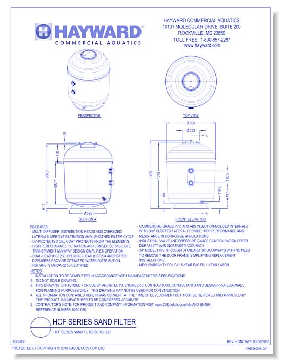 HCF Series Sand Filters: HCF230