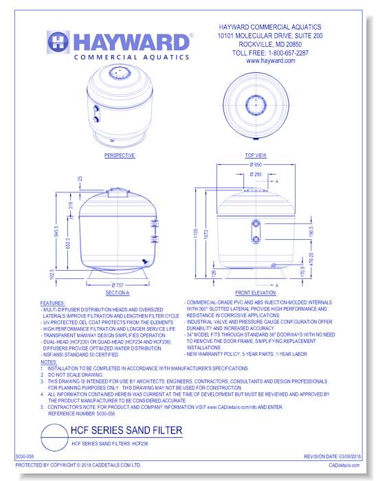 HCF Series Sand Filters: HCF236