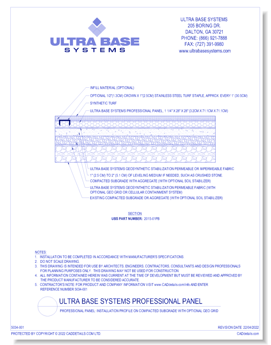 Professional Panel: Installation Profile on Compacted Subgrade with Optional Geo Grid ( 2015-01PB )