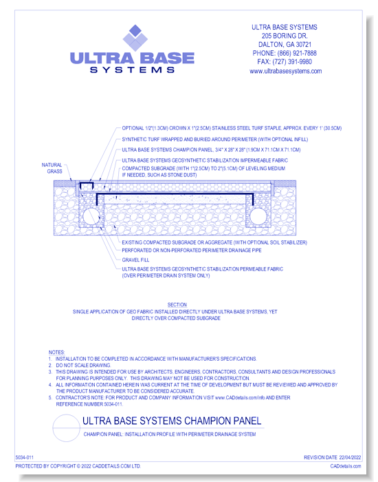 Champion Panel: Installation Profile with Perimeter Drainage System