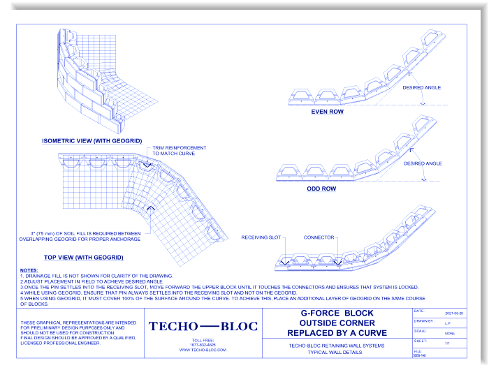 G-Force Retaining Wall: Curved Outside Corner