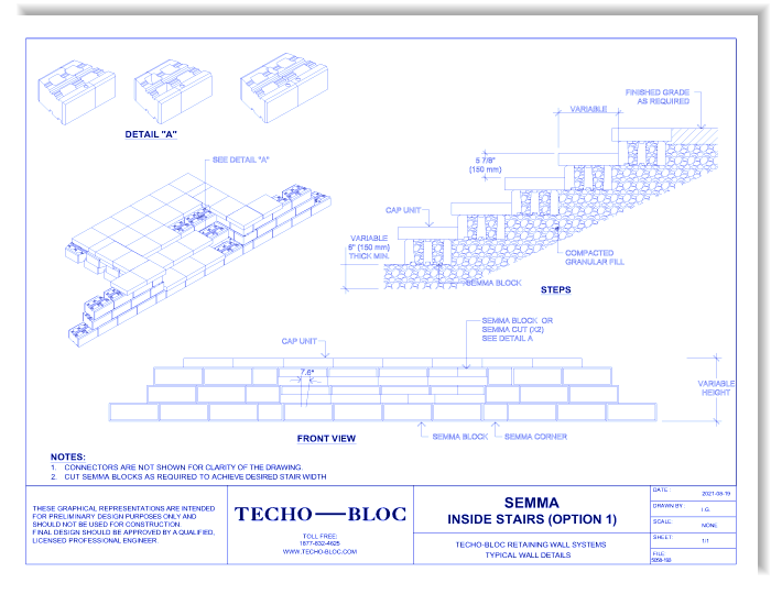 Semma Retaining Wall: Inside Stairs (Option 1)