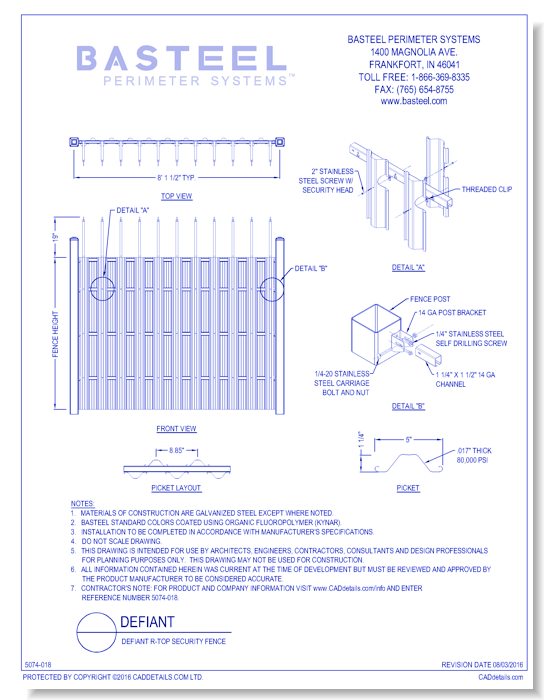 Defiant R-Top Security Fence