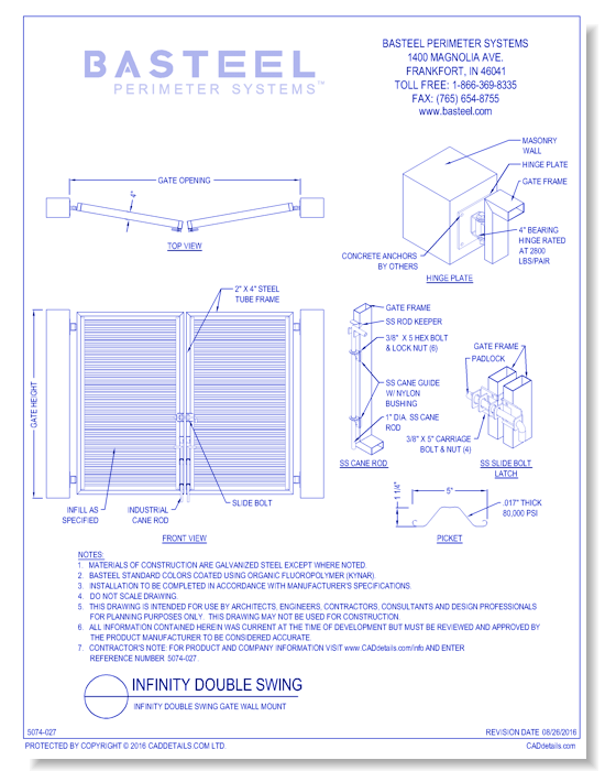 Infinity Double Swing Gate Wall Mount