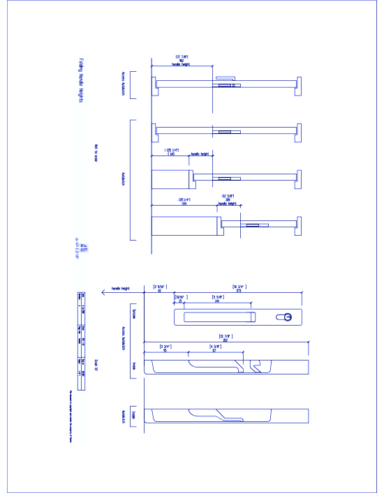 405 Series - Folding Sliding Door - Folding Handle Heights