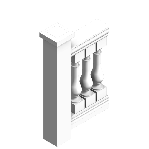 CAD Drawings BIM Models Royal Corinthian Fiberglass, Urethane, & Synthetic Stone Balustrades, Railing System (#B7022 Balusters)