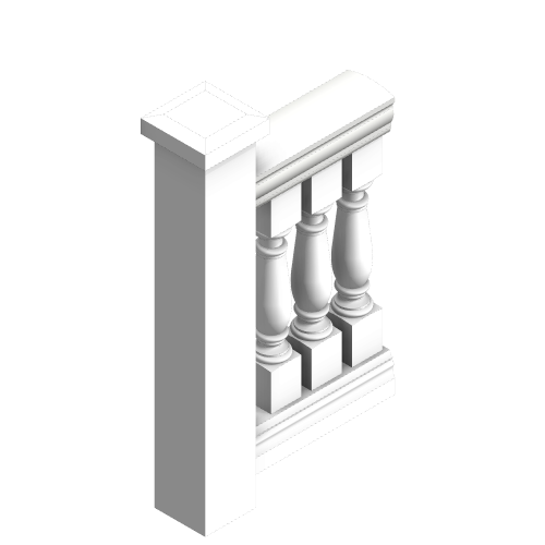 CAD Drawings BIM Models Royal Corinthian Fiberglass, Urethane, & Synthetic Stone Balustrades, Railing System (#0201-S Balusters)