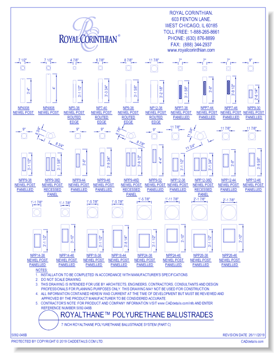 7 Inch RoyalThane Polyurethane Balustrade System (Part C)